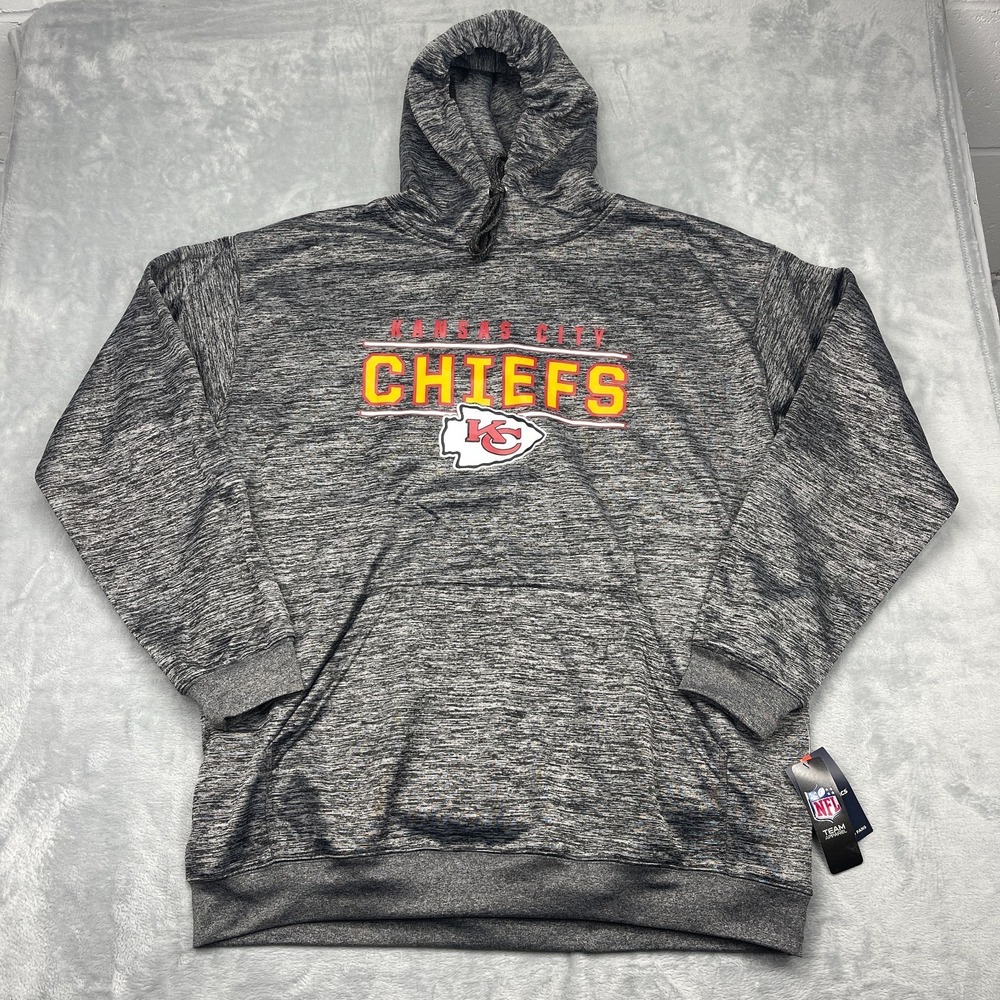NWT Kansas City Chiefs Hoodie Men 3XLT Gray Heather Fanatics NFL Football Sports